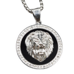 Silver lion pendant with diamonds nz