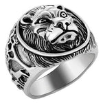 Silver lion ring 55 mm nz