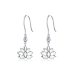 Silver lotus flower earrings nz