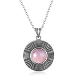 Silver necklace with rose quartz nz