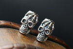 Silver skull earrings nz
