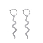 Silver snake drop earrings nz