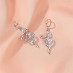 Silver snake feminine earrings nz