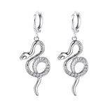 Silver snake feminine earrings nz