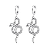Silver snake feminine earrings nz
