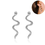 Silver snake shaped drop earrings nz
