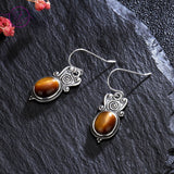 Silver tiger eye earrings for women nz