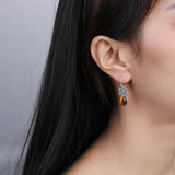 Silver tiger eye earrings for women nz