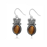 Silver tiger eye earrings for women nz