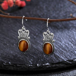 Silver tiger eye earrings for women nz