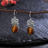 Silver tiger eye earrings for women nz