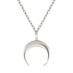 Silver upside down moon necklace 925 nz