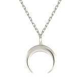 Silver upside down moon necklace 925 nz