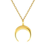 Silver upside down moon necklace Gold plated nz