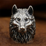 Silver Wolf head ring nz