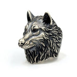 Silver Wolf head ring nz