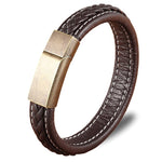 Simple Brown leather bracelet nz