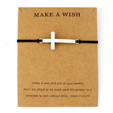 Simple cross bracelet Black nz