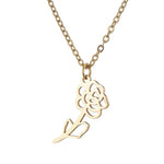 Simple flower necklace Gold nz