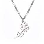Simple flower necklace Silver nz