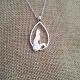 Simple Fox necklace silver plated nz