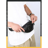 Simple men’s waist bag Black nz