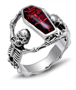 Skeleton coffin ring 55 mm nz