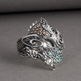 Skoll and Hati Silver Ring 5 (49.32 mm) nz