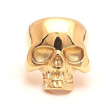 Skull Biker ring 55 mm / Gold nz