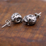 Skull demonic Earrings Silver nz