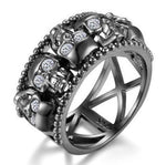 Skull engagement ring 52 mm / Black nz