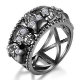 Skull engagement ring 52 mm / Black nz