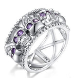 Skull engagement ring 52 mm / Purple nz
