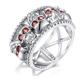 Skull engagement ring 52 mm / Red nz