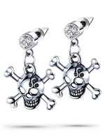 Skull feminine earrings Silver nz