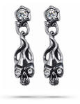 Skull flame earrings Silver nz