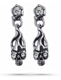 Skull flame earrings Silver nz