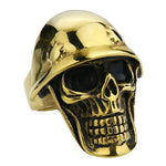 Skull helmet ring 54 mm / Gold nz
