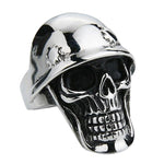 Skull helmet ring 54 mm / Silver nz