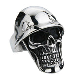 Skull helmet ring 54 mm / Silver nz