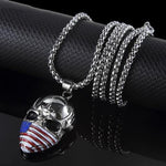 Skull necklace USA flag nz