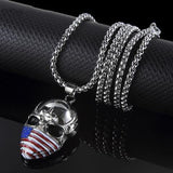 Skull necklace USA flag nz