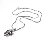 Skull necklace USA flag nz