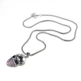 Skull necklace USA flag nz