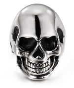 Skull ring with coloured eyes 54 mm / Without nz