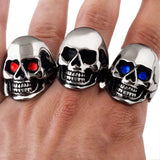 Skull ring with coloured eyes nz