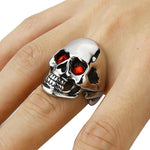 Skull ring with coloured eyes nz