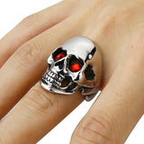 Skull ring with coloured eyes nz