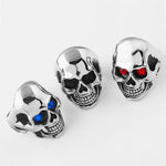 Skull ring with coloured eyes nz