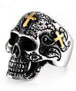 Skull ring with cross 55 mm nz